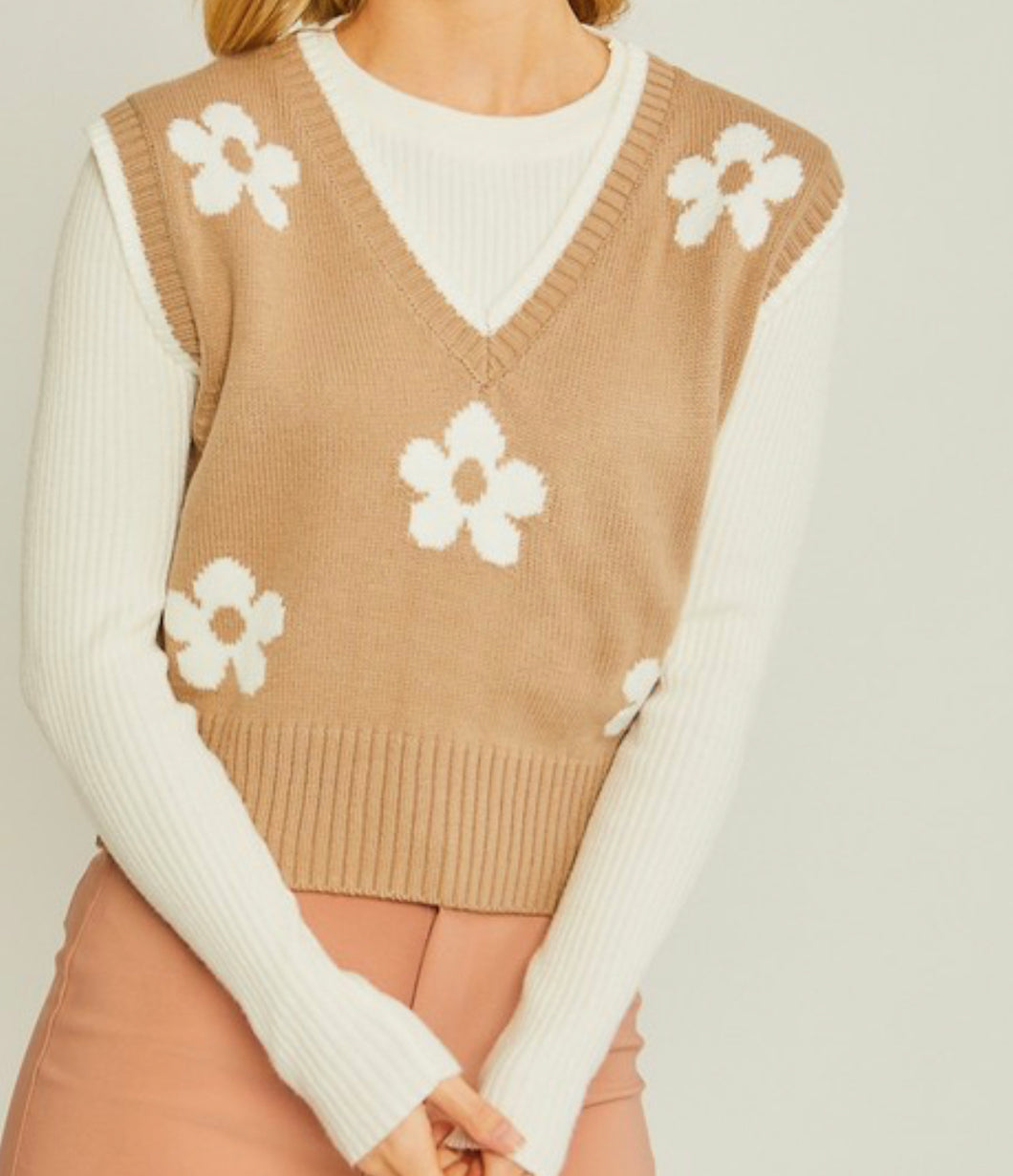 Flower Sweater Vest